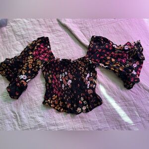 Patrons of Peace Black Floral Top